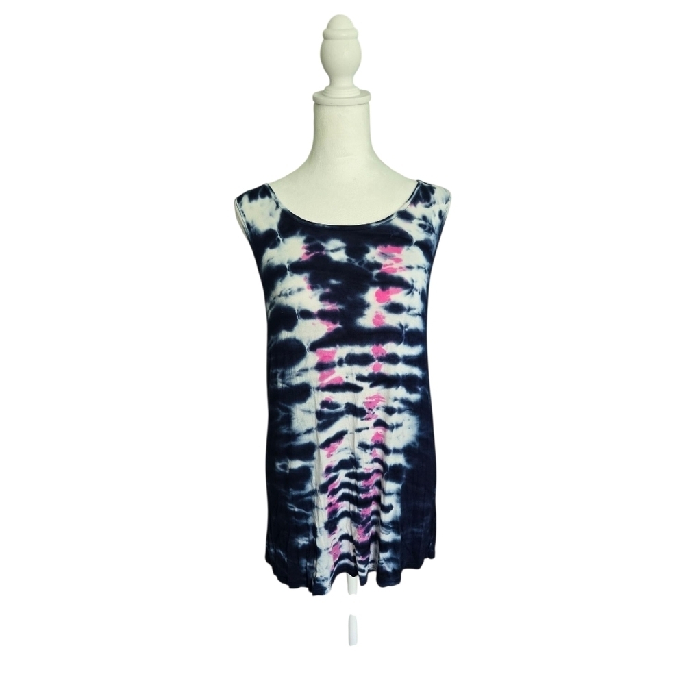 Belle Sky Navy and Pink Tie-Dye Criss Cross Back Size L - Picture 1 of 5